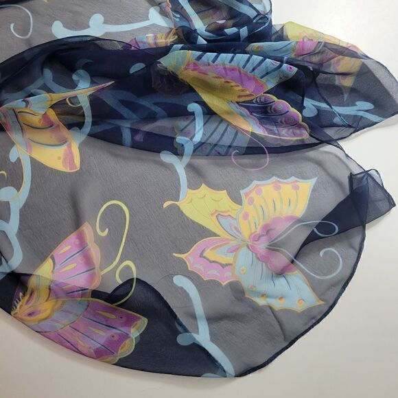 Sheer Butterflies Oblong Scarf - Picture 3 of 6